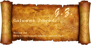 Galvanek Zdenkó névjegykártya